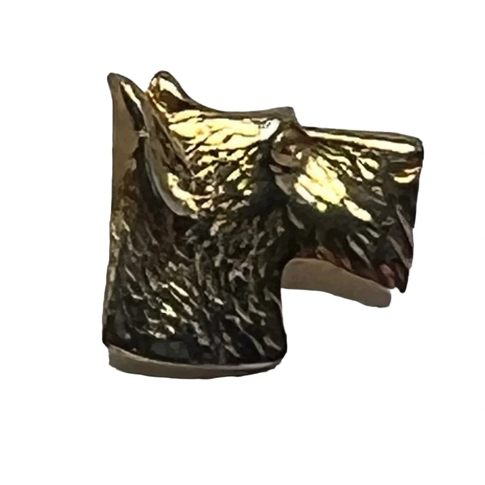 Vintage Schnauzer Tie Tack Gold‎ Tone Lapel Hat Dog Pin